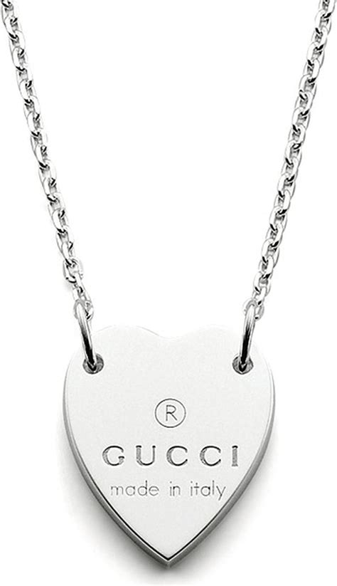 gucci heart shape necklace|Gucci trademark necklace with heart pendant.